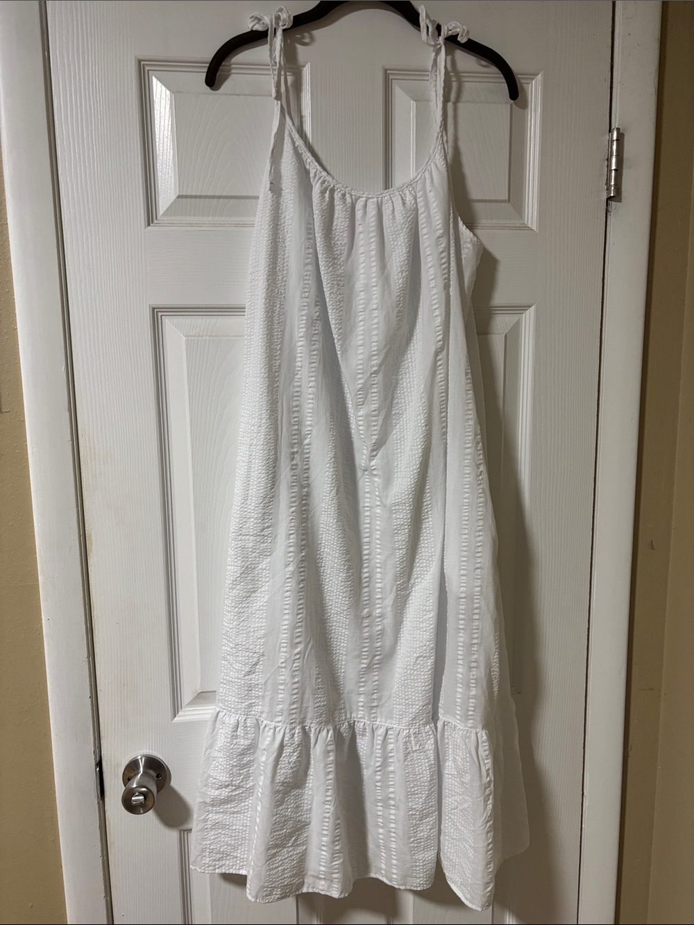 White Midi Tie-Strap Sundress
